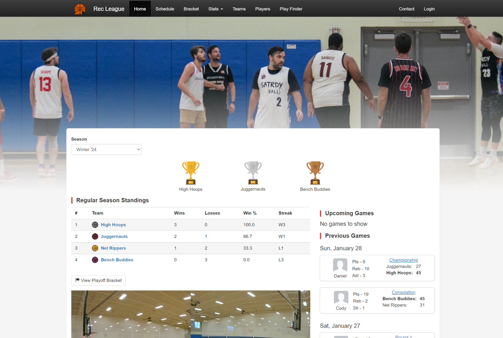 League standings